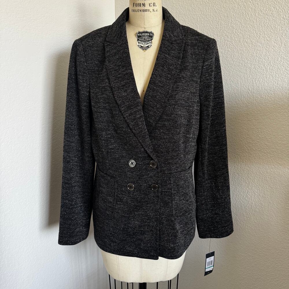 Tommy Hilfiger | NWT Black Lurex Double Breasted Sport Jacket size 16